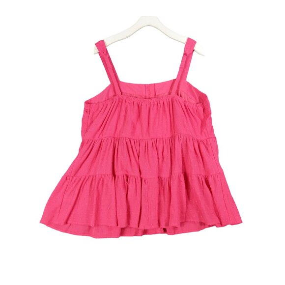 TORRID Swiss Dot Tank Top Womens SZ 1X Honeysuckle Pink Gauze Barbiecore Fairy - Picture 2 of 8